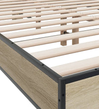 Bettgestell Sonoma-Eiche 135x190 cm Holzwerkstoff und Metall