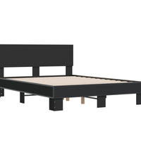 Bettgestell Schwarz 140x190 cm Holzwerkstoff und Metall
