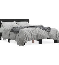 Bettgestell Schwarz 140x190 cm Holzwerkstoff und Metall