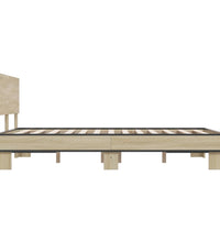 Bettgestell Sonoma-Eiche 140x190 cm Holzwerkstoff und Metall