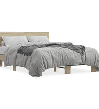 Bettgestell Sonoma-Eiche 140x190 cm Holzwerkstoff und Metall