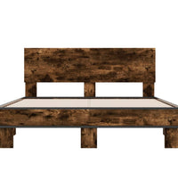 Bettgestell Räuchereiche 140x190 cm Holzwerkstoff und Metall