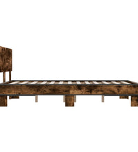 Bettgestell Räuchereiche 140x190 cm Holzwerkstoff und Metall