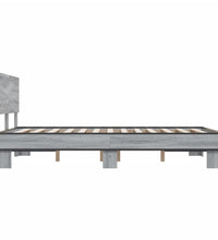 Bettgestell Grau Sonoma 140x190 cm Holzwerkstoff und Metall
