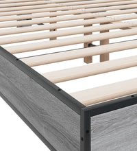 Bettgestell Grau Sonoma 140x190 cm Holzwerkstoff und Metall