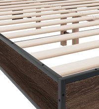 Bettgestell Braun Eichen-Optik 140x190 cm Holzwerkstoff Metall