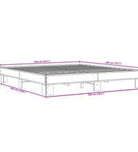 Bettgestell Schwarz 200x200 cm Holzwerkstoff und Metall