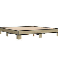 Bettgestell Sonoma-Eiche 200x200 cm Holzwerkstoff und Metall