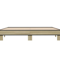 Bettgestell Sonoma-Eiche 200x200 cm Holzwerkstoff und Metall
