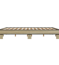 Bettgestell Sonoma-Eiche 200x200 cm Holzwerkstoff und Metall