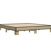 Bettgestell Sonoma-Eiche 200x200 cm Holzwerkstoff und Metall
