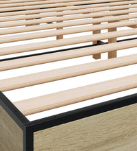 Bettgestell Sonoma-Eiche 200x200 cm Holzwerkstoff und Metall