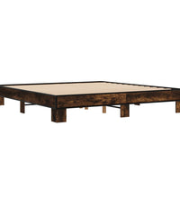 Bettgestell Räuchereiche 200x200 cm Holzwerkstoff und Metall