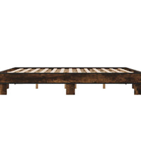 Bettgestell Räuchereiche 200x200 cm Holzwerkstoff und Metall