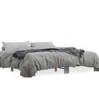 Bettgestell Grau Sonoma 200x200 cm Holzwerkstoff und Metall