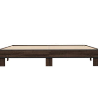 Bettgestell Braun Eichen-Optik 200x200 cm Holzwerkstoff Metall
