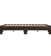 Bettgestell Braun Eichen-Optik 200x200 cm Holzwerkstoff Metall