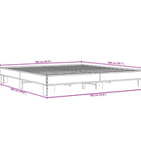 Bettgestell Schwarz 180x200 cm Holzwerkstoff und Metall