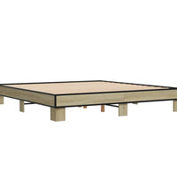 Bettgestell Sonoma-Eiche 180x200 cm Holzwerkstoff und Metall
