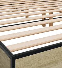 Bettgestell Sonoma-Eiche 180x200 cm Holzwerkstoff und Metall