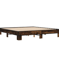Bettgestell Räuchereiche 180x200 cm Holzwerkstoff und Metall