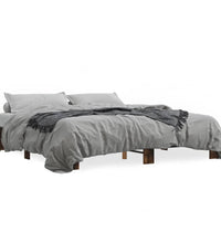 Bettgestell Räuchereiche 180x200 cm Holzwerkstoff und Metall