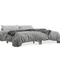 Bettgestell Grau Sonoma 180x200 cm Holzwerkstoff und Metall