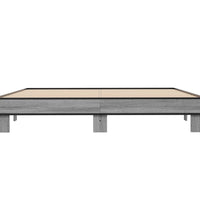 Bettgestell Grau Sonoma 180x200 cm Holzwerkstoff und Metall
