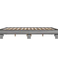 Bettgestell Grau Sonoma 180x200 cm Holzwerkstoff und Metall