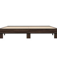Bettgestell Braun Eichen-Optik 180x200 cm Holzwerkstoff Metall