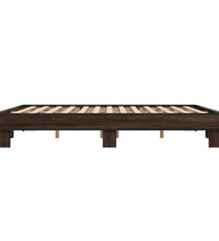 Bettgestell Braun Eichen-Optik 180x200 cm Holzwerkstoff Metall