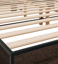 Bettgestell Braun Eichen-Optik 180x200 cm Holzwerkstoff Metall