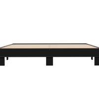 Bettgestell Schwarz 160x200 cm Holzwerkstoff und Metall