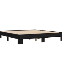Bettgestell Schwarz 160x200 cm Holzwerkstoff und Metall