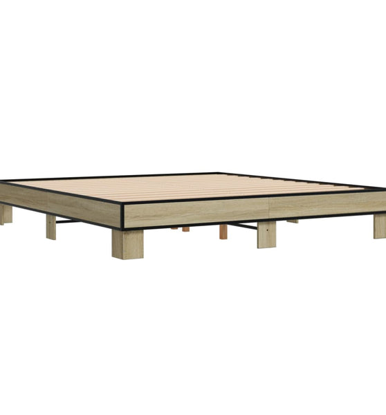 Bettgestell Sonoma-Eiche 160x200 cm Holzwerkstoff und Metall