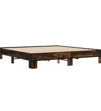 Bettgestell Räuchereiche 160x200 cm Holzwerkstoff und Metall