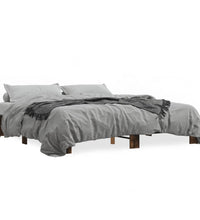 Bettgestell Räuchereiche 160x200 cm Holzwerkstoff und Metall