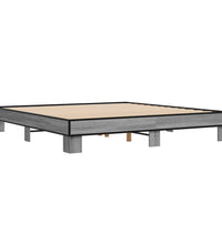 Bettgestell Grau Sonoma 160x200 cm Holzwerkstoff und Metall