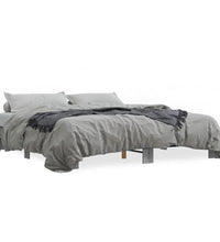Bettgestell Grau Sonoma 160x200 cm Holzwerkstoff und Metall