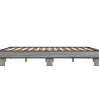Bettgestell Grau Sonoma 160x200 cm Holzwerkstoff und Metall