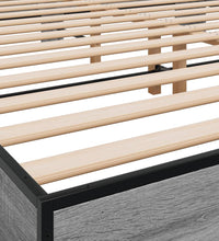 Bettgestell Grau Sonoma 160x200 cm Holzwerkstoff und Metall