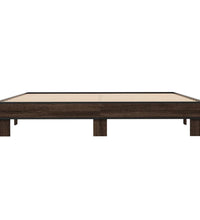 Bettgestell Braun Eichen-Optik 160x200 cm Holzwerkstoff Metall