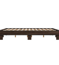 Bettgestell Braun Eichen-Optik 160x200 cm Holzwerkstoff Metall