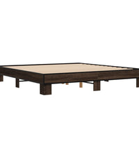 Bettgestell Braun Eichen-Optik 160x200 cm Holzwerkstoff Metall
