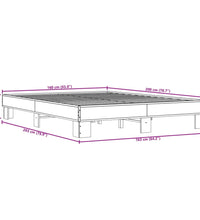 Bettgestell Braun Eichen-Optik 160x200 cm Holzwerkstoff Metall