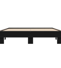 Bettgestell Schwarz 150x200 cm Holzwerkstoff und Metall