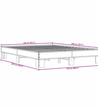 Bettgestell Schwarz 150x200 cm Holzwerkstoff und Metall