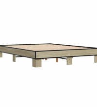Bettgestell Sonoma-Eiche 150x200 cm Holzwerkstoff und Metall