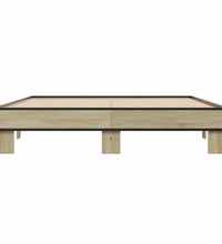 Bettgestell Sonoma-Eiche 150x200 cm Holzwerkstoff und Metall