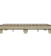 Bettgestell Sonoma-Eiche 150x200 cm Holzwerkstoff und Metall